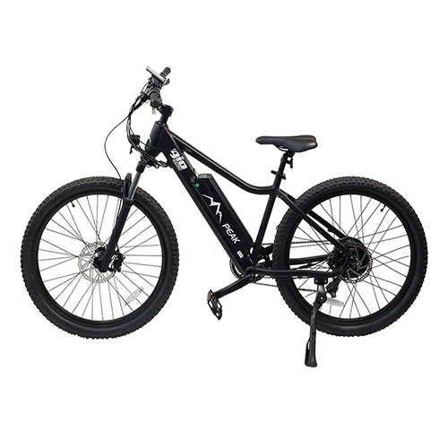 A black electric bike for city riding, isolated on a white background, showcasing the convenience, efficiency, and modern design of our Electric Bikes collection.